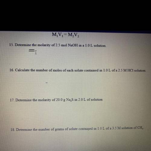 I need help on these chemistry problems
