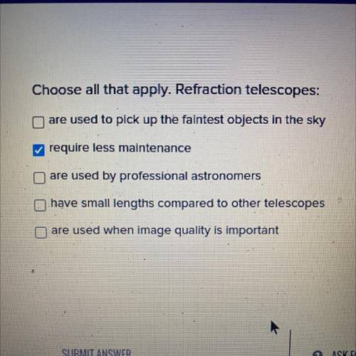 What are refraction telescopes used for

Please help?! It should be simple if your good at physics