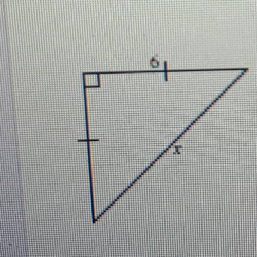 What is the length of the side of the triangle labeled x?
