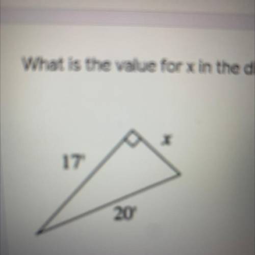 What is the value for x in the diagram? Rounded to the tenth