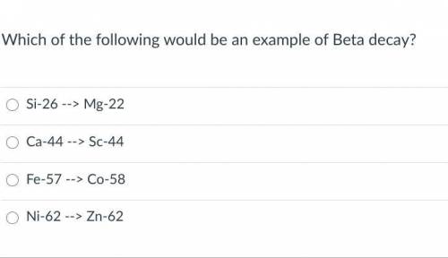 Which of the following would be an example of Beta decay?