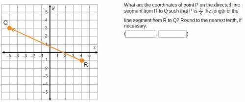 What are the coordinates of point P on the directed line segment from R to Q such that P is  the le