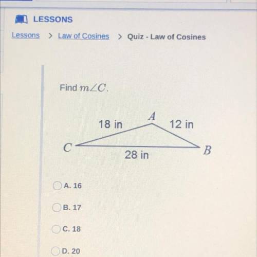 What is the he measure of angle C