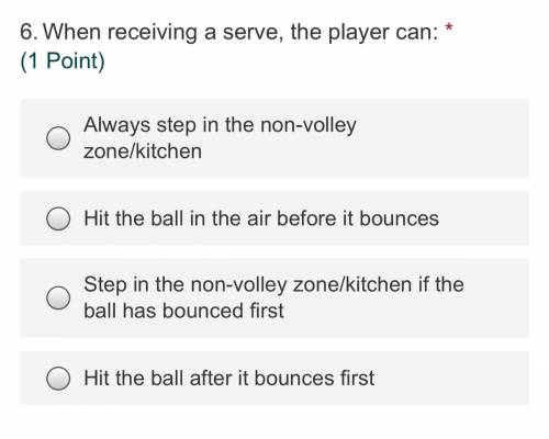 PICKLE BALL QUESTION 20 POINTS