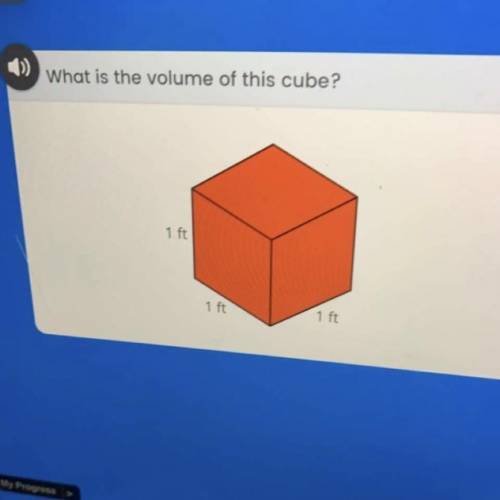 What is the volume of this cube ? 1 ft 1 ft 1 ft