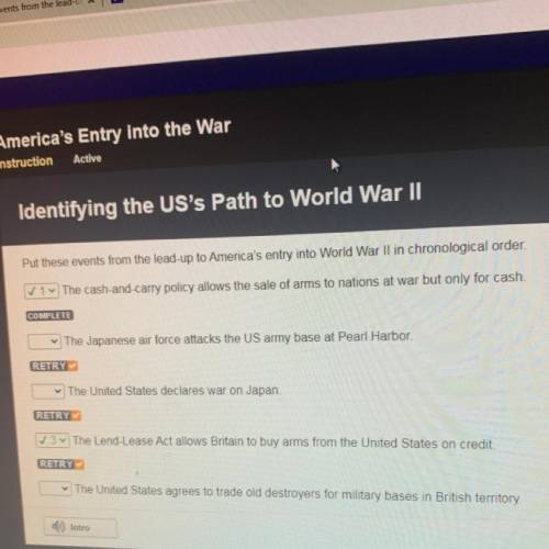 Put these events from the lead up to Americas injury into World War II and chronological order

Th