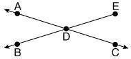 Given the figure below, which of the following points name a line segment, a line, or a ray?

poin