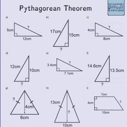I need help with all of these Pythagorean questions