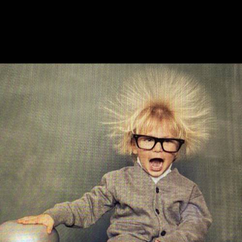 Use what you know about static electricity to describe what is happening
in this photo.