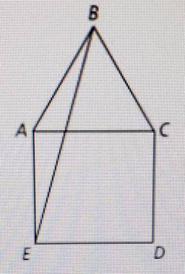 The diagram shows equilateral 4ABC sharing a side with a square ABDE. The square has side lengths o