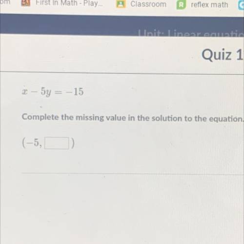 Complete the missing value in the solution to the equation.^