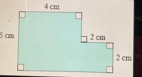 What is the area of the shaded region?

24 sq cm
30 sq cm
20 sq cm
4 sq cm