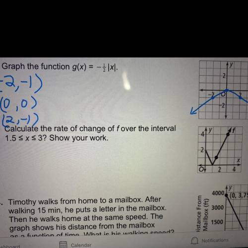 Calculate the rate of change of fover the interval
1.5 SXS 3? Show your work.