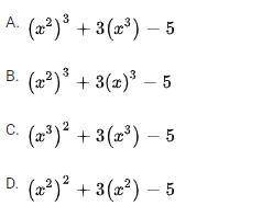 Write the expression x^6 + 3x^3 - 5 in quadratic form.