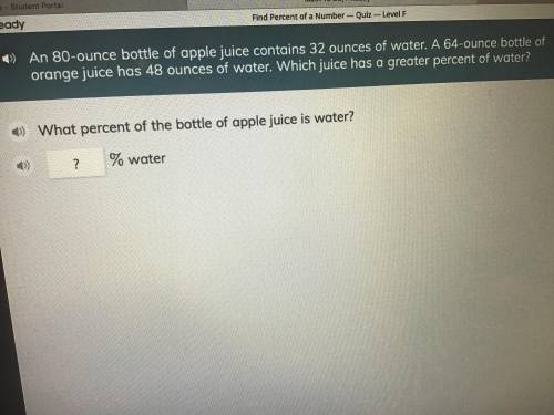 What percent of the bottle of apple juice is water?
