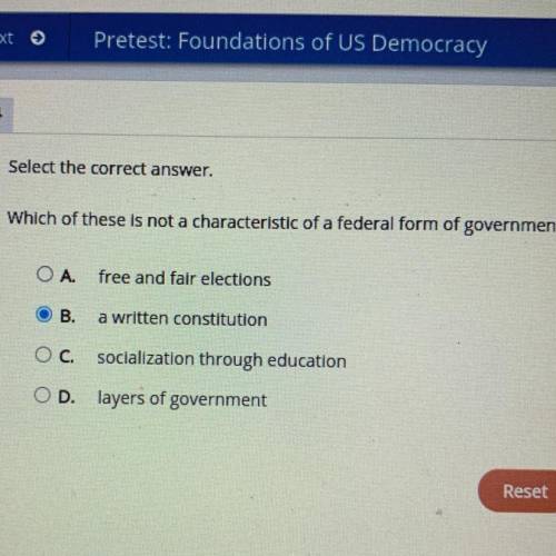 Which of these is not a characteristic of a Federal form of government