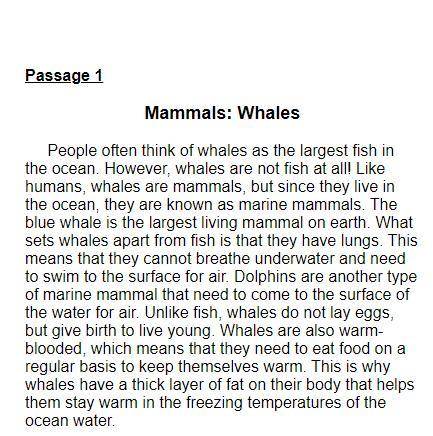 After reading both passages, what can the reader understand about marine mammals?

A. 
Marine mamm