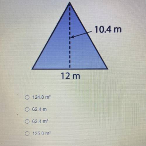 An equilateral triangle has measurements as shown in the diagram. What is the area of the triangle?