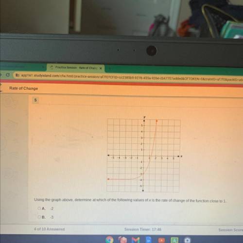 Please help me guys I don’t want to fail using the graph above, determine at which of the following