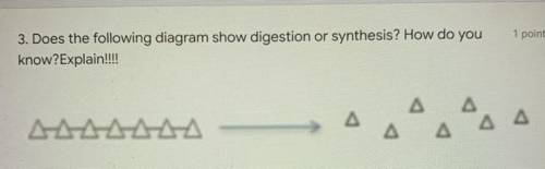 3. Does the following diagram show digestion or synthesis? How do you

know?Explain
Your answe