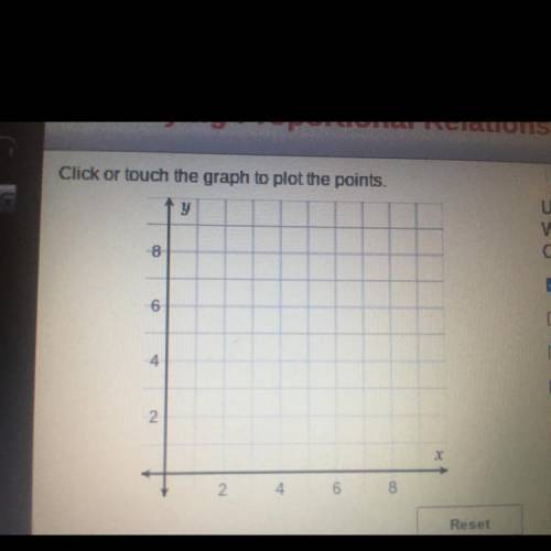Use the interactive graph to plot each set of points.

Which sets represent proportional relations
