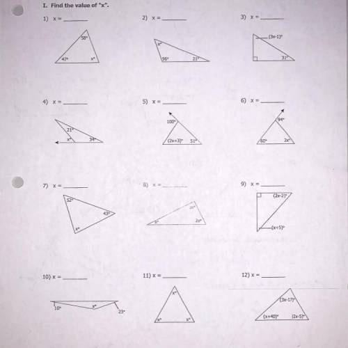 Triangle sum and exterior angle theorem.

find the x
please help i’m really bad at this and don’t