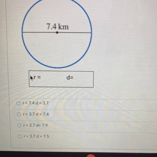 I need help with this radius and diameter