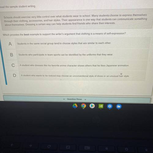 I need some help with this question for English