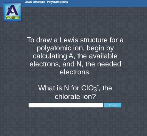 What is N for ClO3-, the chlorates ion?