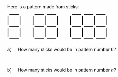 How many sticks would be in pattern n