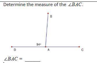Determine the measure of the ∠BAC.