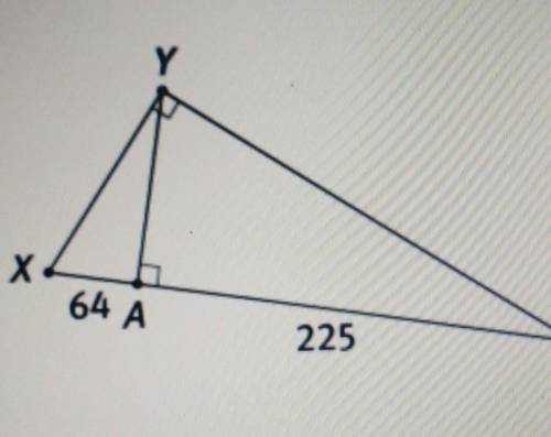 The figure shows ∆XYZ with altitude YA what is the length of YA