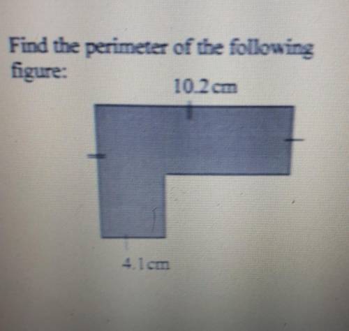 Find the perimeter of the following figure