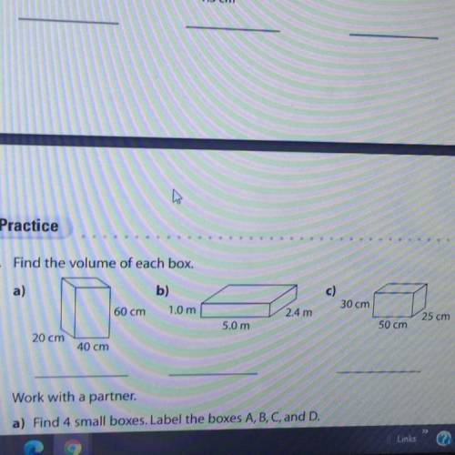 Can someone SMART find the volume of those 3 boxes? ill give brainliest!!