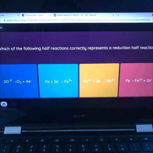 Which of the following half reactions correctly represents a reduction half reaction?

PLEASEEEEE