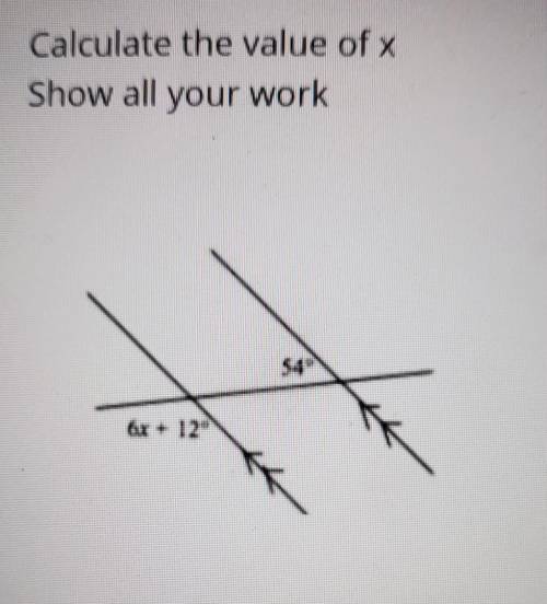 Calculate the value of x