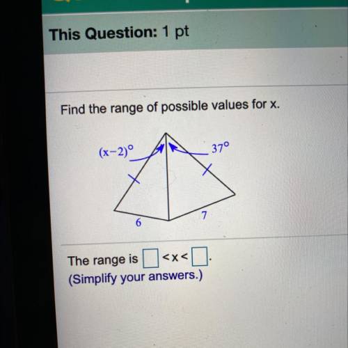 Geometry - Find the range of the possible values for X