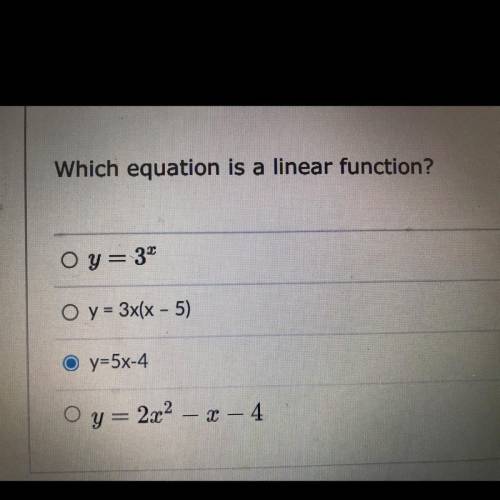 Which equation is a linear function?