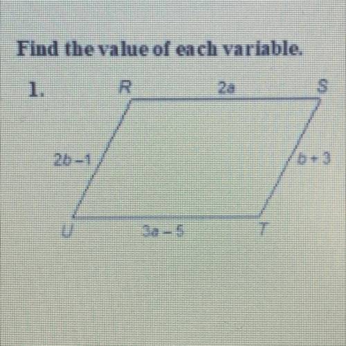 Find The value of each variable?