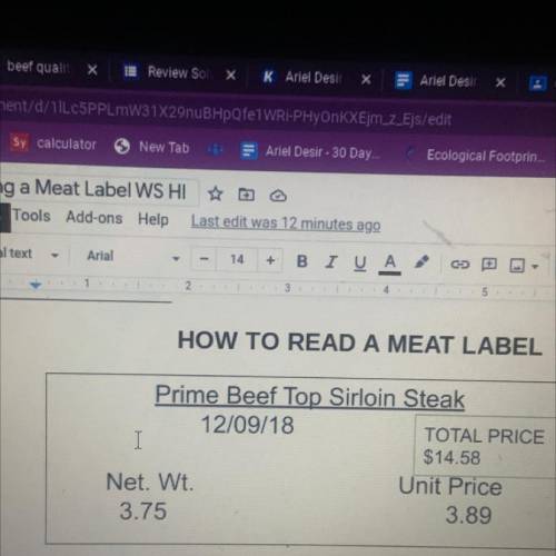 Help will mark Brainliest where is the grade of meat located and what is it