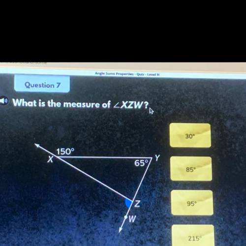 HELPP PLEASE
What is the measure of angle XZWY?