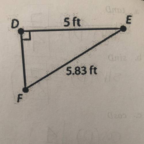 What is DF, angle E, and angle F.

18 points (Need ASAP)
Solve the triangle by finding the mea