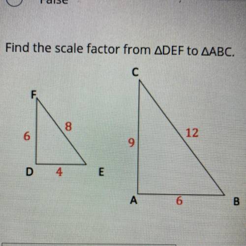 Find the scale factor from DEF to ABC