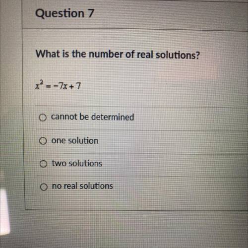 What’s is the numbers of real solutions ?