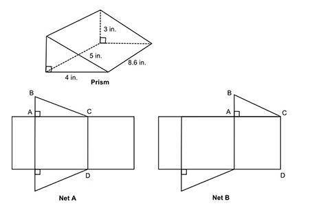 A prism and two nets are shown below:

Part A: Which is the correct net for the prism? Explain you