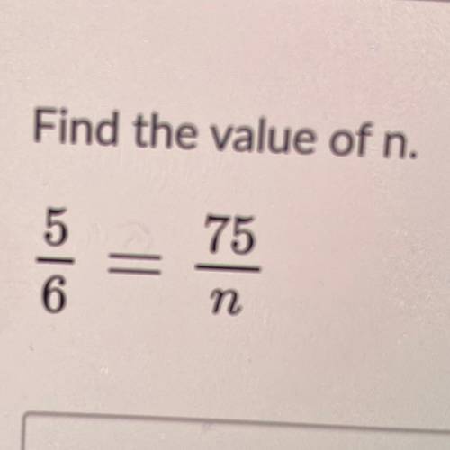 Find the value of n.
75
olet
II
n