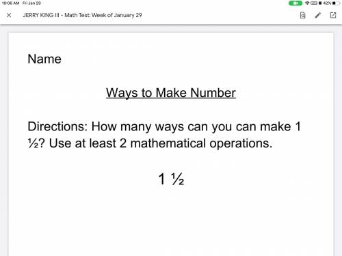 How many ways can you can make 1 1⁄2? Use at least 2