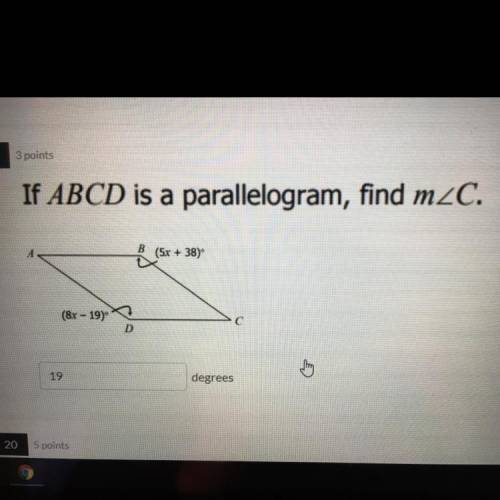 If ABCD is a parallelogram find m