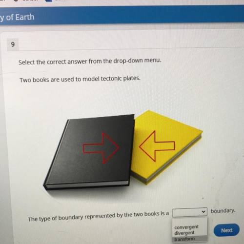 Select the correct answer from the drop-down menu.

Two books are used to model tectonic plates.
T