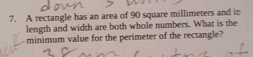 Find minimum value for the perimeter of the rectangle.